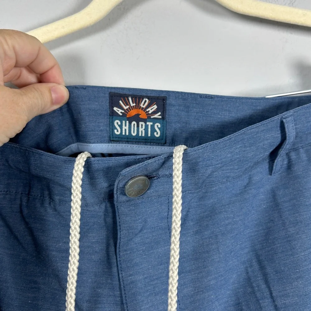 Faherty All Day Shorts Mens 42 Blue Heathered Stretch Performance Golf 9